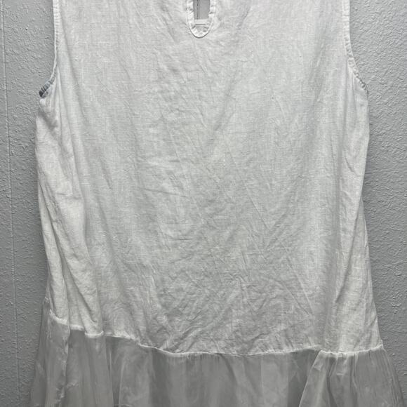 Lungo L'arno Top Womens Small Linen Quiet Luxury Lagenlook Beachy Coastal Boho - Picture 8 of 11